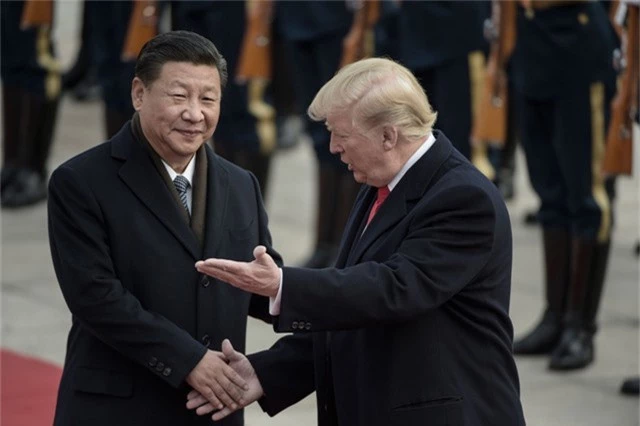  Chủ tịch Trung Quốc Tập Cận Bình đón Tổng thống Mỹ Donald Trump tại Bắc Kinh năm 2017. (Ảnh: Reuters) 