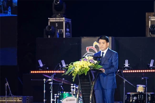 Ông Nguyễn Đức Chung, Chủ tịch UBND TP Hà Nội, phát biểu tại lễ hội (ảnh TTXVN)