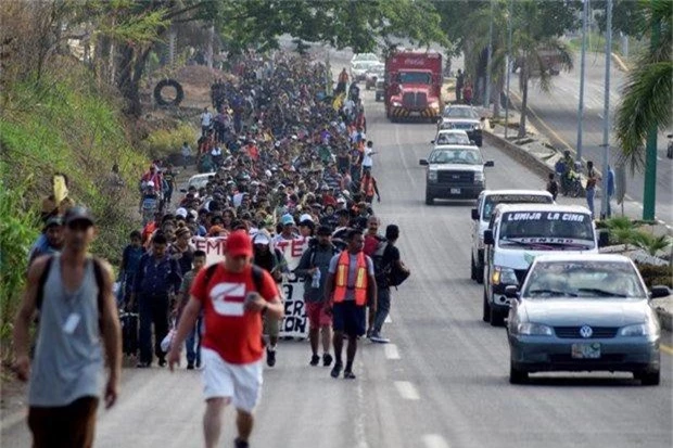 
Hàng nghìn người Trung Mỹ tiến về biên giới Mexico-Mỹ. (Ảnh: EPA)
