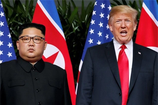 
Tổng thống Donald Trump và nhà lãnh đạo Kim Jong-un gặp nhau tại Singapore hồi tháng 6. (Ảnh: Reuters)
