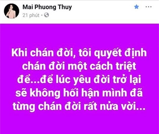 Hậu scandal tình ái với Noo Phước Thịnh, Mai Phương Thúy bất ngờ than chán đời triệt để - Ảnh 1.