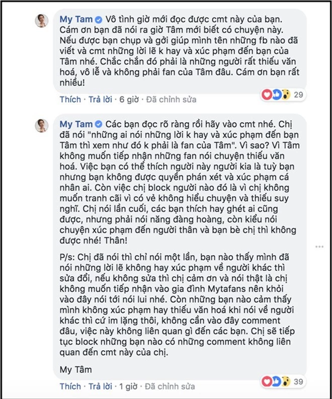 Lần đầu tiên, Mỹ Tâm gay gắt tranh luận với khán giả trên mạng xã hội - Ảnh 2.