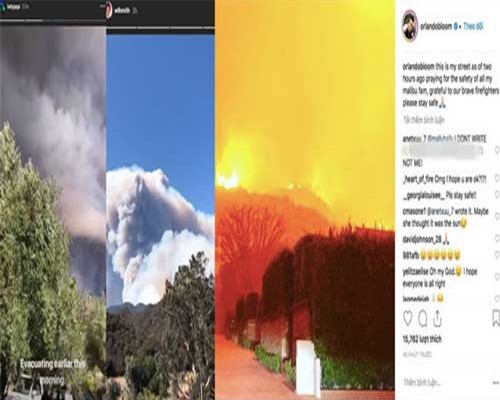 Kim Kardashian và loạt sao Hollywood hoảng sợ sơ tán vì cháy rừng