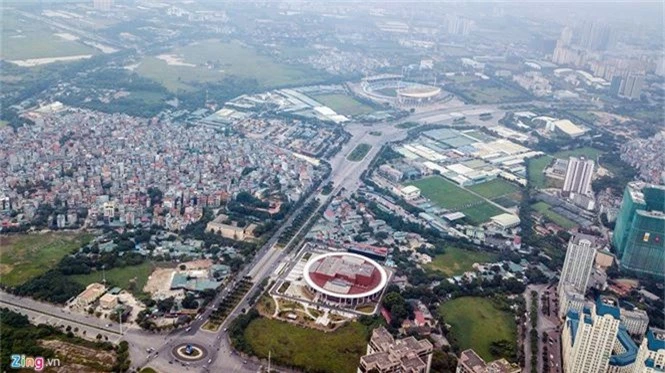 Toàn cảnh đường đua F1 tương lai tại Hà Nội từ trên cao - ảnh 1