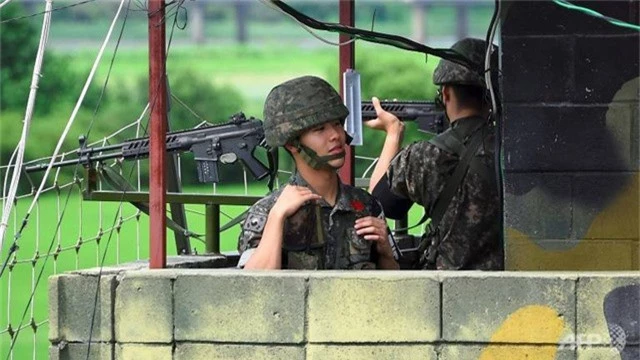 
Một chốt biên phòng tại khu phi quân sự liên Triều. (Ảnh: AFP)
