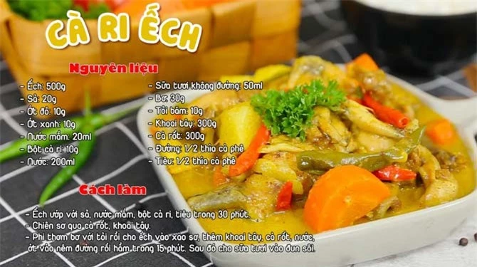 Món cà ri ếch thơm ngon, bổ dưỡng, rất tốt cho sức khỏe.