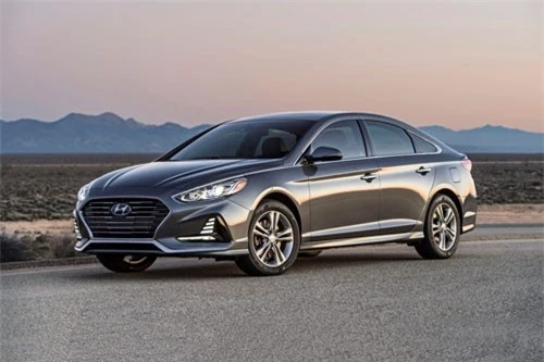 =3. Hyundai Sonata 2018 (giá khởi điểm: 22.050 USD, điểm an toàn: 8,7/10).