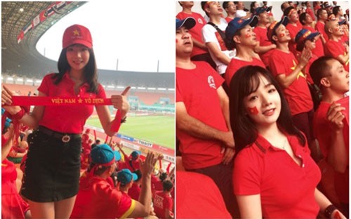 4 cô gái bỗng dưng nổi tiếng nhờ đến sân cổ vũ đội tuyển Việt Nam