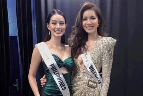 Minh Tú ghi điểm khi cho thí sinh Philippines mượn quần áo