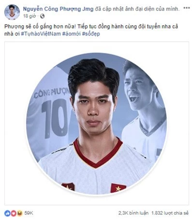 Cầu thủ đội tuyển Việt Nam đồng loạt đổi avatar Facebook khoe áo mới - Ảnh 1.