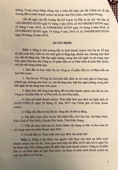 Người Việt được thí điểm chơi casino vào năm 2021 tại Phú Quốc