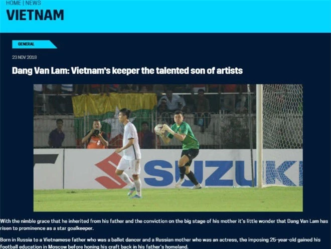 Thủ thành Đặng Văn Lâm được trang chủ AFF Cup phỏng vấn sau chiến tích giữ sạch lưới suốt 3 trận đã qua