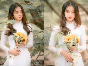 Nữ sinh ĐH Thương mại sở hữu vẻ đẹp không góc chết