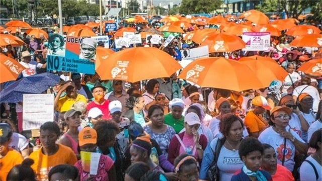 Tuần hành ôn hòa tại Cộng hòa Dominica (Ảnh: AFP)