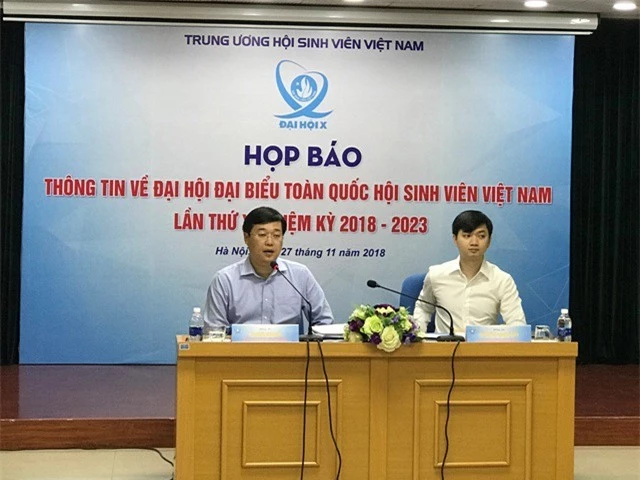 họp báo thong tin về Đại hội đại biểu toàn quốc Hội Sinh viên Việt Nam lần thứ X, nhiệm kỳ 2018-2023. 