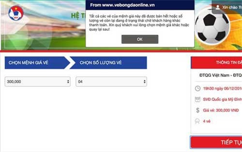 Dân mạng phẫn nộ vì “cò” vẫn có vé dù trang web mua vé của VFF bị “sập”