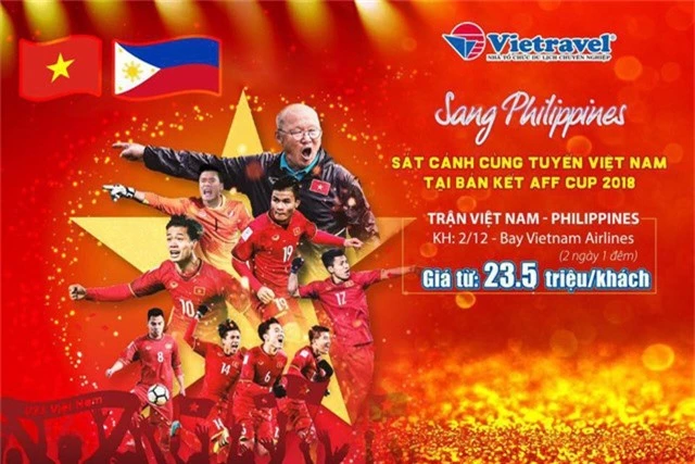  Vietravel sớm tung ra gói tour đưa CĐV Việt Nam sang Philippines cổ vũ đội nhà 