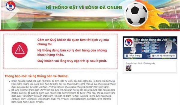 Nếu truy cập được, trang web cũng không thể tải hoàn chỉnh hoặc chỉ ra thông báo chưa thể xử lý yêu cầu của người dùng