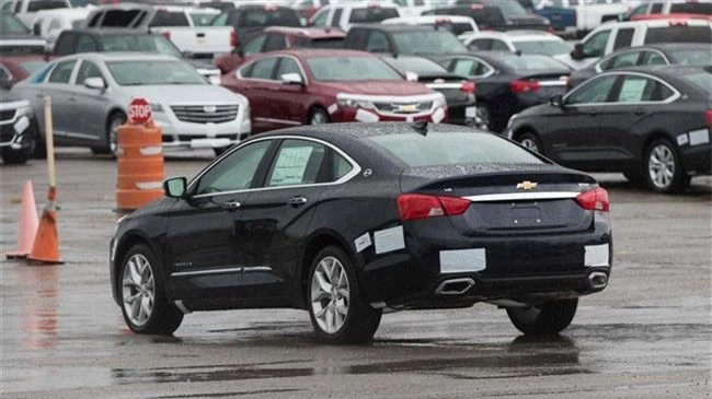 Những chiếc xe mới của GM nhà máy lắp ráp ở Oshawa, Ontario, hôm 26/11/2018. (Ảnh: AFP)