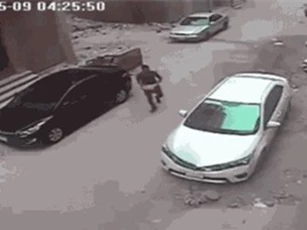 Clip: Tên trộm suýt vỡ mặt vì ném đá vào kính ôtô để 'chôm' đồ