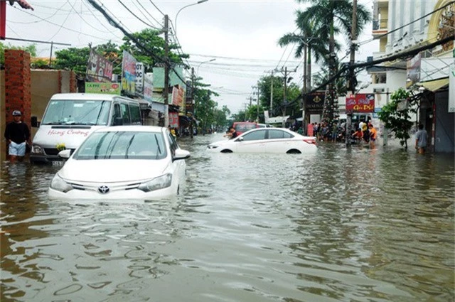  Cơn bão số 9 (Usagi) đã “ngâm nước” hàng ngàn chiếc ô tô trên các tuyến đường tại TPHCM. 