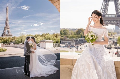 Ảnh cưới đẹp như mơ của Á hậu Thanh Tú và đại gia hơn 16 tuổi chụp tại Paris