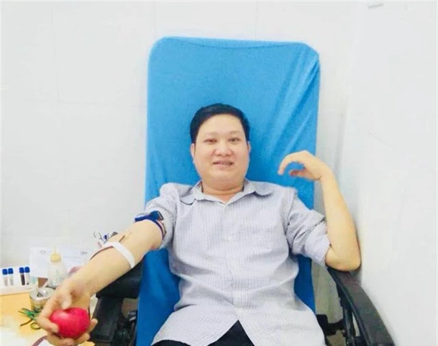 Anh Nguyễn Văn Quân, người có 18 lần hiến máu tình nguyện.