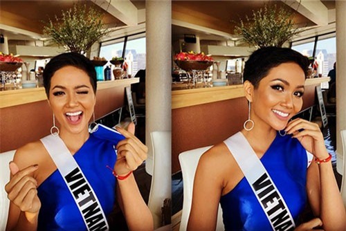 H'Hen Niê "xử đẹp" trang phục khó nhằn, tự tin tạo dáng trong buổi chụp hình tại Miss Universe 2018