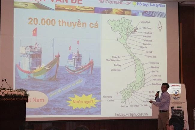 Dự án khởi nghiệp "Máy lọc nước biển thông minh cho ngư dân đi biển" của Trường Đại học Đà Lạt (Ảnh: VH) 