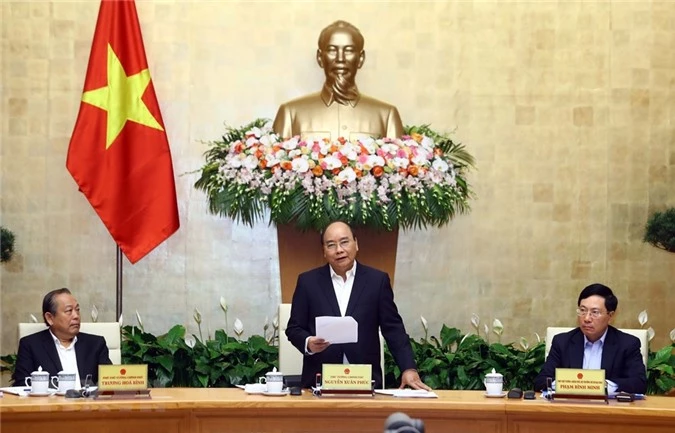 Thủ tướng Nguyễn Xuân Phúc phát biểu khai mạc phiên họp Chính phủ tháng 10/2018. (Ảnh: TTXVN)