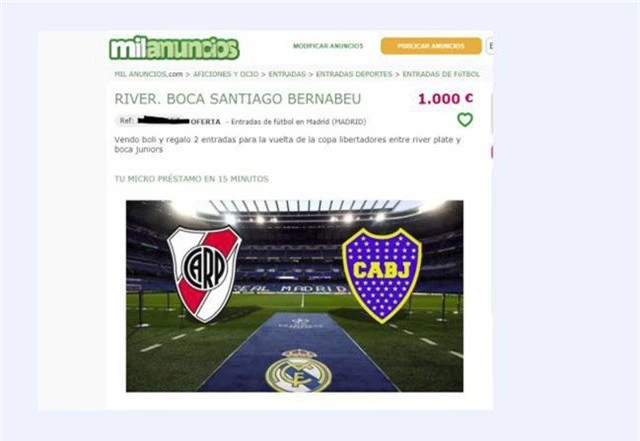  Một chiếc bút bi kèm theo quà tặng là cặp vé trận Boca Juniors và River Plate được hét lên tới 1000 euro 