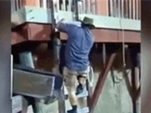 Clip: 'Khiếp vía' cảnh người đàn ông rơi thẳng xuống bể đầy cá sấu đói