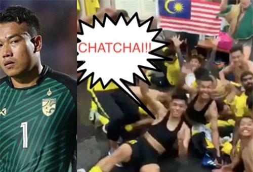 Cầu thủ Malaysia ăn mừng “khó đỡ” chế nhạo thủ môn Thái Lan