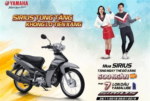 Chương trình khuyến mãi cho khách hàng mua xe Yamaha Sirius.