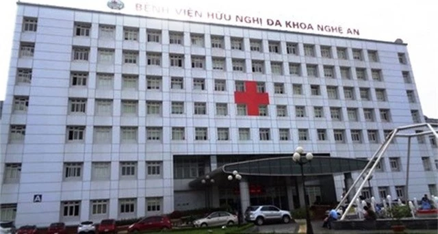 Bệnh viện Hữu nghị Đa khoa Nghệ An, nơi xảy ra sự việc.