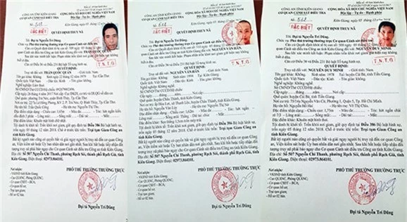 Lệnh truy nã của Công an Kiên Giang đối với 3 phạm nhân vừa trốn khỏi trại tạm giam Công an tỉnh Kiên Giang