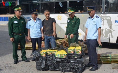 Bắt giữ 100 hộp pháo hoa nhập lậu từ Lào về Việt Nam