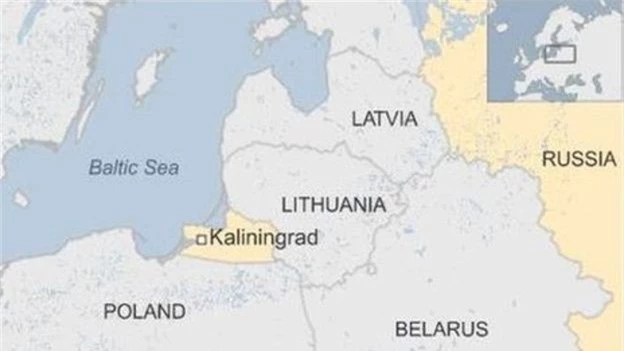  Bản đồ vùng Kaliningrad và Ba Lan. (Ảnh: BBC) 