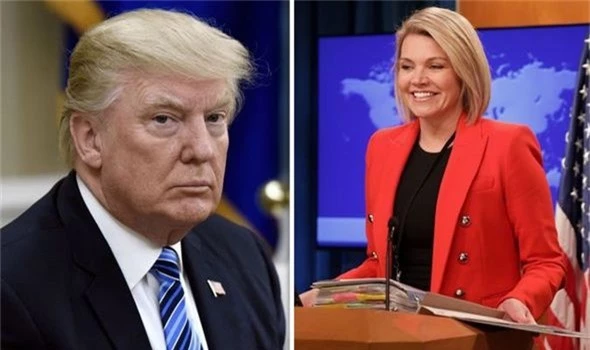  Tổng thống Mỹ Donald Trump và bà Heather Nauert (Ảnh: Daily Star) 