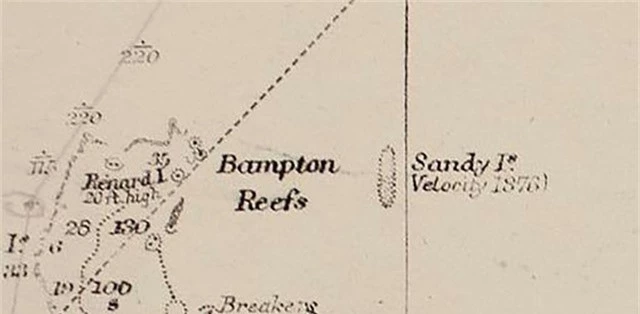 Đảo Sandy được xác định tồn tại trong bản đồ hàng hải cũ.