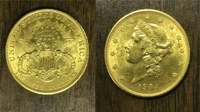 Đồng xu vàng từ năm 1904 ước tính trị giá 1.350 USD.