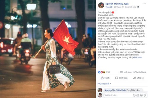 Tuyển Việt Nam thắng: Áo dài 'đi bão' sang nhất Việt Nam mùa AFF Cup 2018