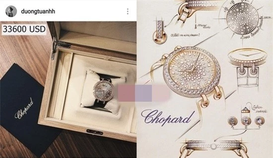 Tháng 8 vừa qua, Á hậu Dương Tú Anh vừa được chồng tặng một chiếc đồng hồ Chopard có giá khoảng 1,2 tỷ đồng. Ảnh: Vietnamnet.