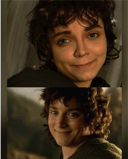 Tài hoá trang của Perova vượt qua cả rào cản giới tính, bằng chứng là cô nàng đã biến hoá rất “ngọt” thành chàng Frodo trong phim “The Lord of the Rings”