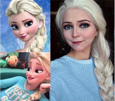 Phá cách với màu tóc bạch kim, Perova đã mang đến một “nữ hoàng băng giá” Elsa phiên bản đời thực