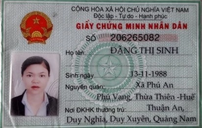 Đối tượng Đặng Thị Sinh