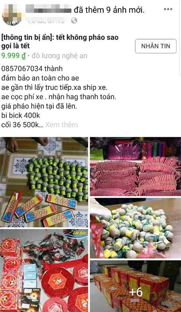 
Chỉ cần lướt qua một vòng trên Facebook thì bắt gặp hai cá nhân này rao bán pháo.
