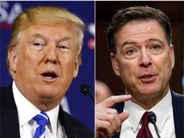  Tổng thống Mỹ Donald Trump (trái) và cựu giám đốc FBI James Comey (Ảnh: Getty) 