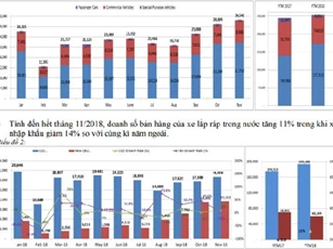 Sản lượng xe ô tô nhập khẩu nguyên chiếc chỉ tăng 2% trong tháng 11/2018