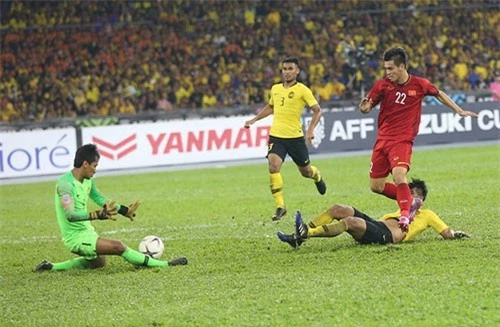 Các cầu thủ Việt Nam đã bỏ lỡ nhiều cơ hội ghi bàn ở Bukit Jalil